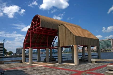 Waterfront pavilion Stock Photos