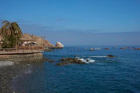 Waterfront of Pisagua Stock Photos