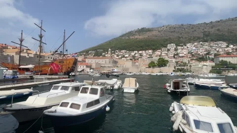 Waterfront promenade in Dubrovnik Stock Footage 344391768