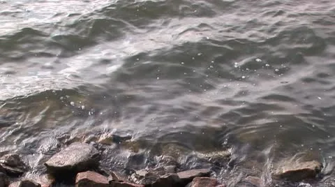 Waterfront river and waves Stock Footage 10796110