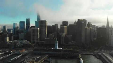 Waterfront Skyline Stock Footage 145347991