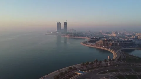 Waterfront Towers and Corniche in Al Khobar Saudi Arabia Stock Footage 335545176