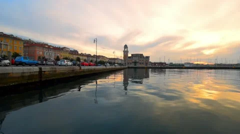Waterfront views from the pier of Trieste. Trieste Italy Video stock 60717542