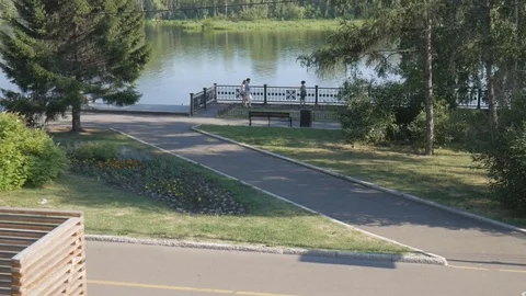 Waterfront views of the river Stock Footage 81318704