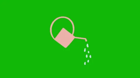 Watering animation on green background Vidéo 329393454