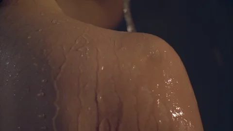 Watering the body Stock Footage 109227912