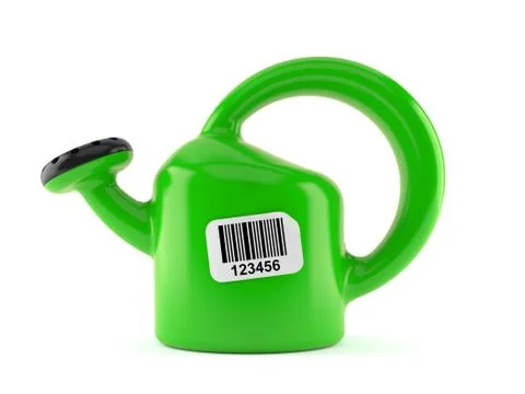 Watering can with barcode sticker Stock Illustration