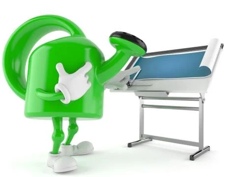 Watering can character with blueprint Stock Illustration