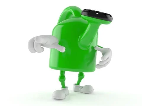 Watering can character Illustrazione stock