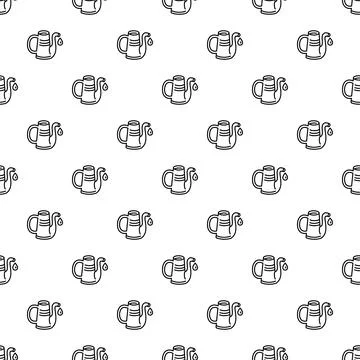 Watering can drawing seamless pattern background vector 스톡 일러스트