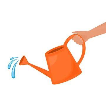 Watering can in flat art style. Isolated vector illustration. Investment concept Иллюстрация