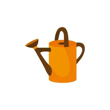 Watering can flat icon isolated on white isolated background. Vector Stock Illustration