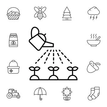 Watering can flat vector icon in autumn pack Stock Illustration