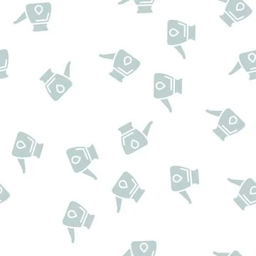 Watering can glyph vector seamless pattern Stock Illustration