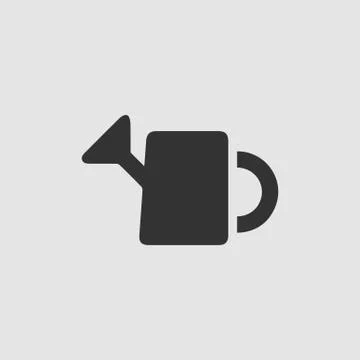 Watering can icon flat Stock Illustration