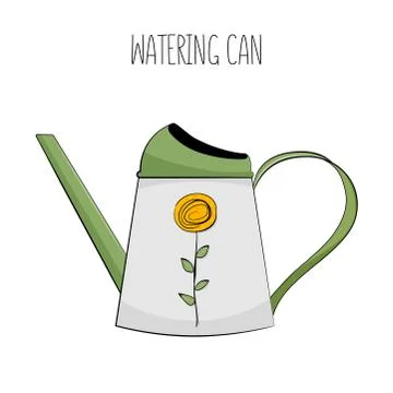 Watering can isolated on white background. Vector illustration. Stock Illustration