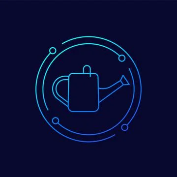 Watering can line vector icon Stock Illustration