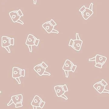Watering can line vector seamless pattern イラスト素材