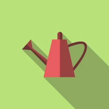Watering can, long shadow Stock Illustration
