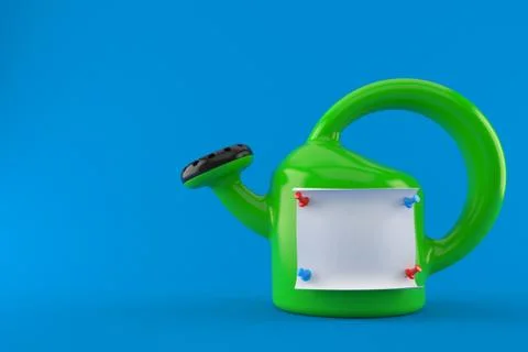 Watering can with note Illustrazione stock