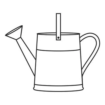 Watering Can Outline Vector Illustration