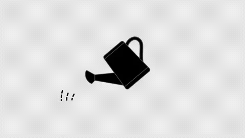 Watering can pouring dashed water lines animation Stock Footage 340192262