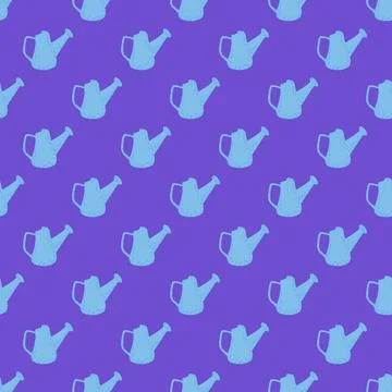 Watering can seamless pattern. Garden background. Stock Illustration