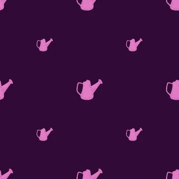 Watering can seamless pattern. Garden background. Stock Illustration