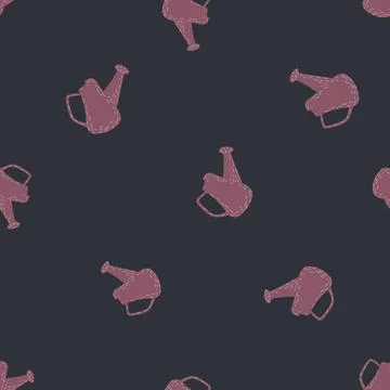 Watering can seamless pattern. Garden background. Stock Illustration