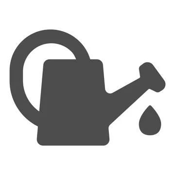 Watering can solid icon, farm garden concept, bailer sign on white background 스톡 일러스트