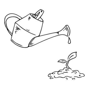 Watering can for watering icon. Vector illustration of a garden watering can. Stock Illustration