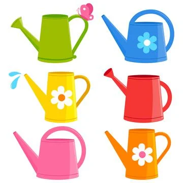 Watering cans illustration collection. Vector illustration Illustrazione stock