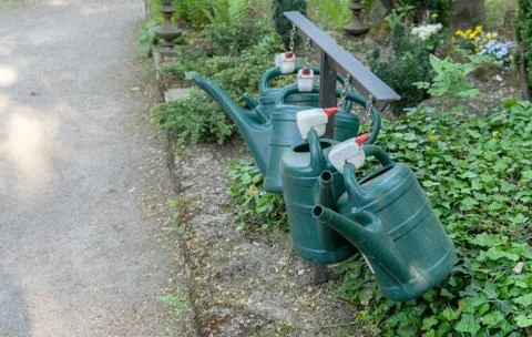 Watering cans Foto stock