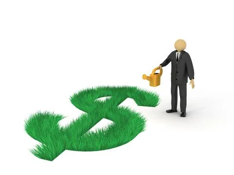 Watering dollar Stock Illustration