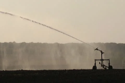Watering the field Vídeos de archivo 12289500