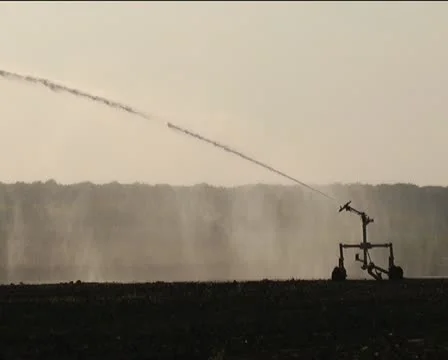 Watering the field Stock Footage 12289505