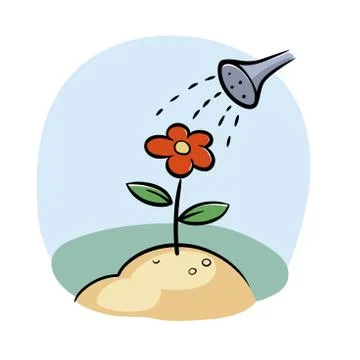 Watering flower Stockillustratie