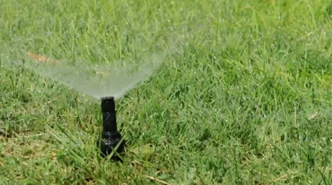 Watering the garden automatically Stock Footage 12464254