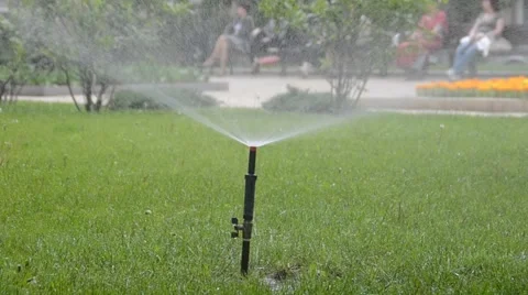 Watering of grass Vídeos de archivo 5258021