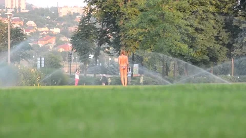 Watering of grass Vídeos de archivo 217542487