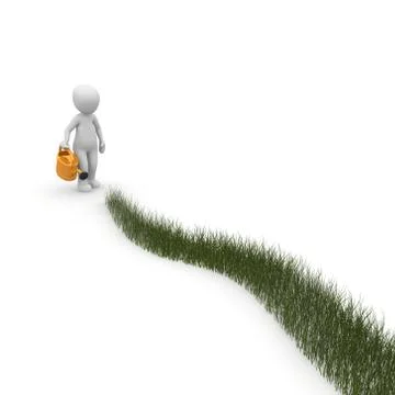 Watering grass Stock Illustration
