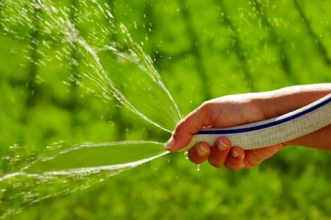 Watering the grass Stock Photos