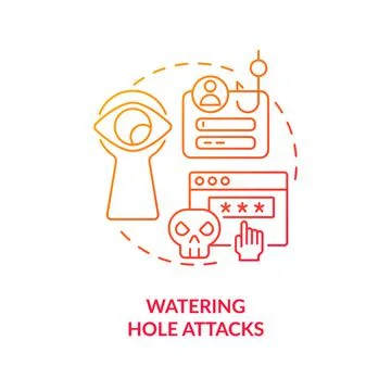 Watering hole attacks red gradient concept icon Stock Illustration