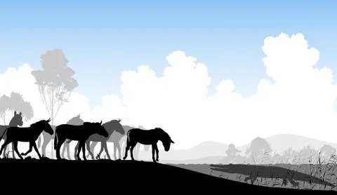 Watering hole Illustrazione stock