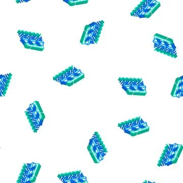 Watering irrigation system isometric icon seamless pattern Stock Illustration