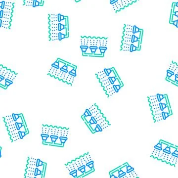 Watering irrigation system vector seamless pattern Stock Illustration