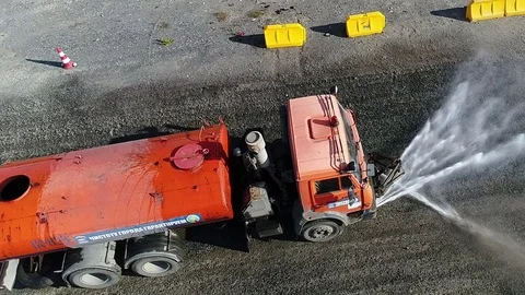 The watering machine Stock Footage 80214419