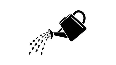 Watering plant with can Stock Illustration