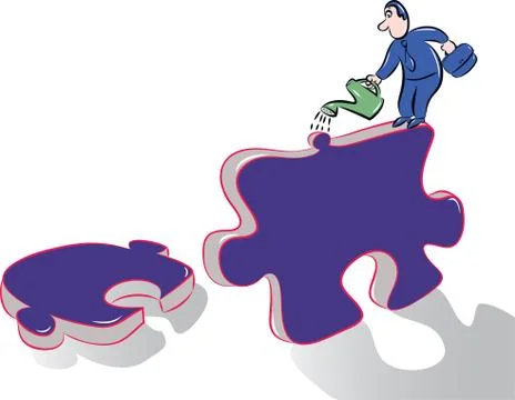 Watering puzzle 스톡 일러스트
