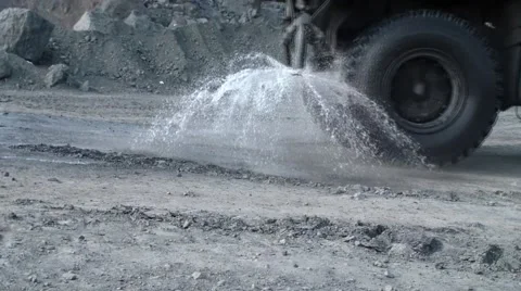 Watering of roads Stock Footage 49393055